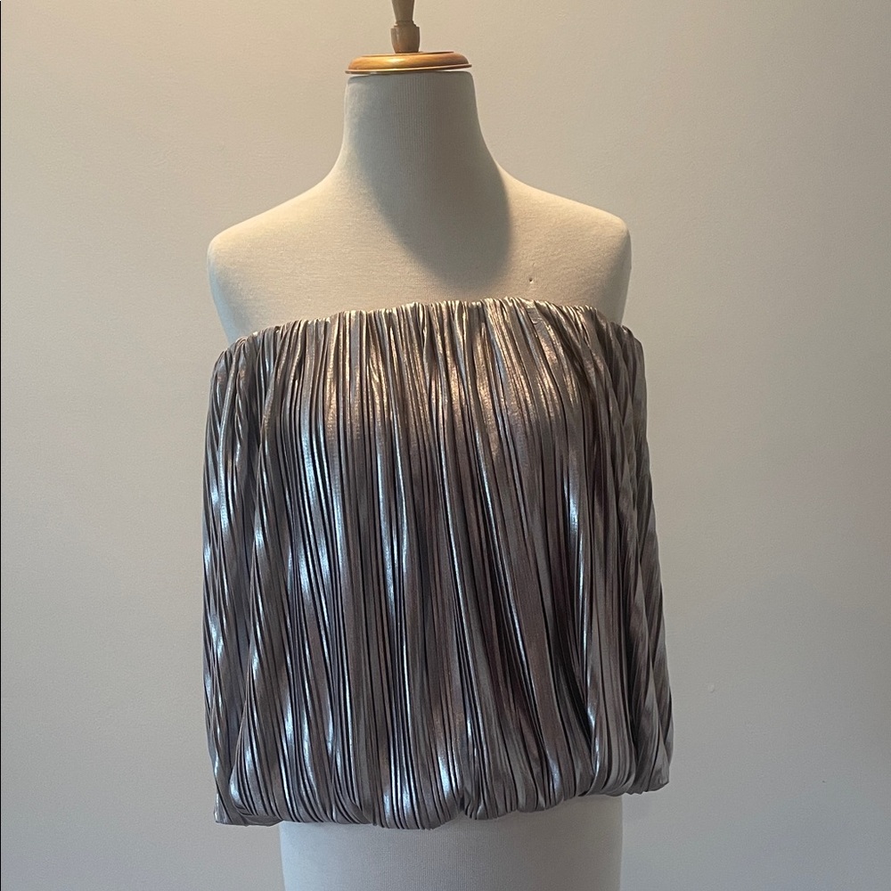 Anthropologie Metallic Off-Shoulder Blouse